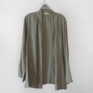 Eileen Fisher Organic Linen Open Front Long Jacket